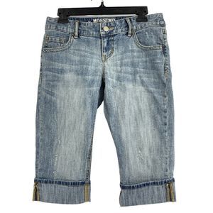 Womens Mossimo Stretch Capri Crop Jeans Size 5 Light Wash Low Rise 1568